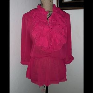 Pink Ruffle Blouse